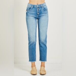 PAIGE High Rise Sarah Straight Jeans